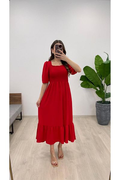 Nazline Women's Gipeli Short Sleeve Ayrobin Long Dress