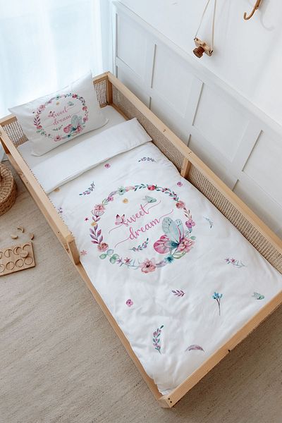 Tuğba Kuğu Montessori Duvet Cover Set (100X200) - for Baby Series - Butterfly Circle