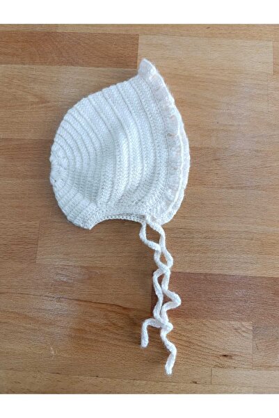 Merve ÖZTÜRK Yenidoğan Fırfırlı Bonet Şapka El Örgüsü