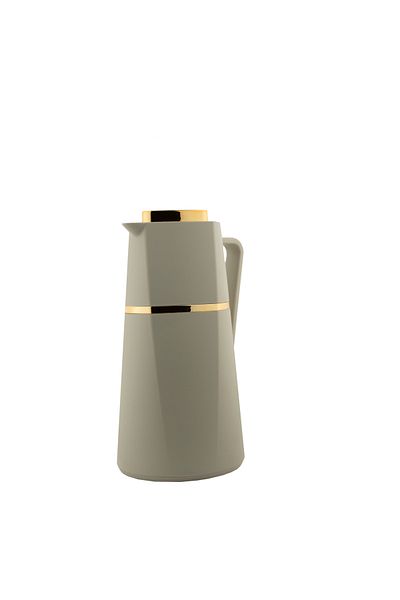 ALSAIF Deva Coffee And Tea Vacuum Flask ,size: 1.0 Liter,colour:light Gray/gold