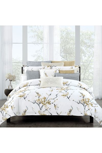 Orange Bed & Bath Shangai Double Size Comforter Set 8 pieces  -100% cotton - Gold -274 × 244  cm