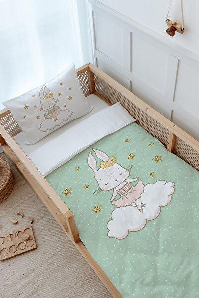 Tuğba Kuğu Montessori Nevresim Takımı (100x200) - For Baby Serisi - Balerin Tavşan