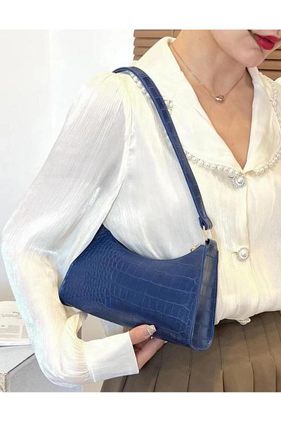 DEZ STORE Geantă baghetă cu model din piele de crocodil