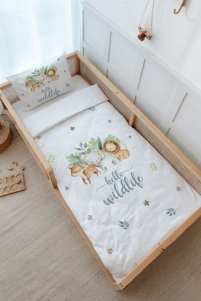 Tuğba Kuğu Montessori Baby Duvet Cover Set - Safari Animals (100X200)