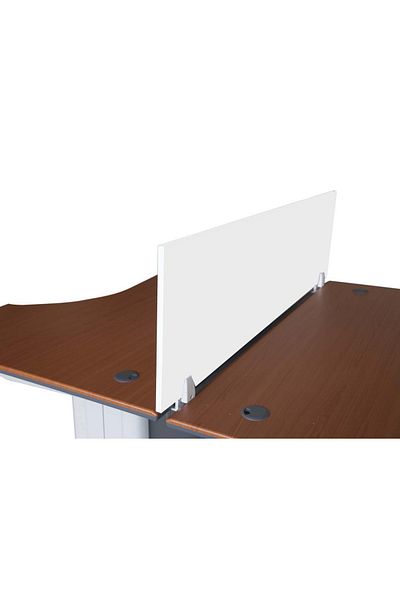Mahmayi Deler Desktop Mounted Privacy Panel Divider Panels with 2 Clips for Student (160 CM, White)