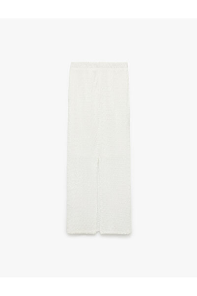 Koton Yüksek Bel Slim Fit Yırtmaç Detaylı Astarlı Midi Kalem Etek Bürümcük