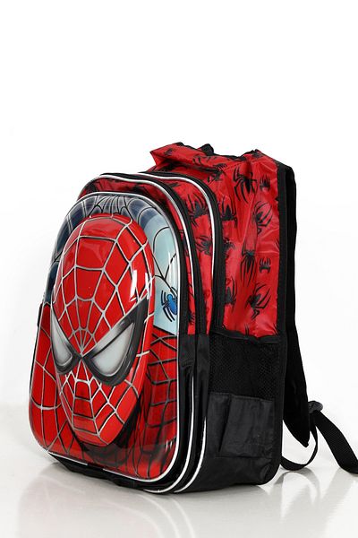 Moricha Rucsac pentru școală primară și gimnazială cu cap roșu Spiderman pentru băieți