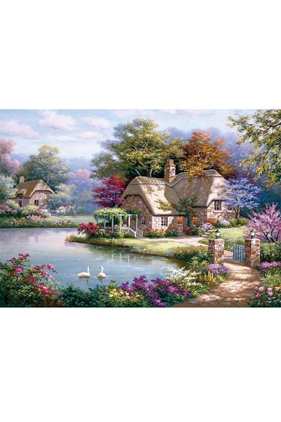 Anatolian Puzzle 1500 Pieces Swans And Cottage 4529