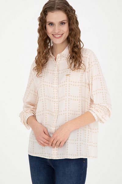 U.S. Polo Assn. Long Sleeve Stone Colored Women's Shirt - 50272837 -Vr049