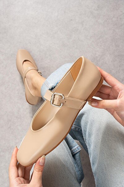 MissPapatya Balerini confortabili pentru femei, zilnic, bej