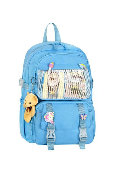 Çanta Trend Geantă de școală în stil coreean Kawaii cu 5 buzunare cu accesorii pentru fete și băieți