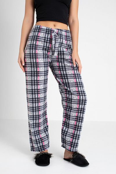 Özlem & Donex Pantaloni de pijama de damă cu talie elastică din țesătură polară groasă