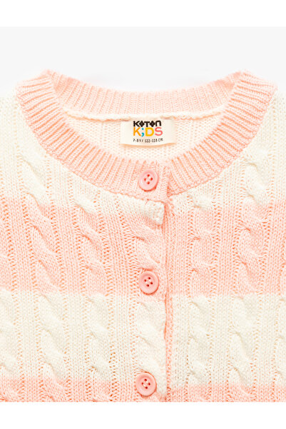 Koton Düğme Detaylı Yuvarlak Yaka Uzun Kollu Triko Hırka