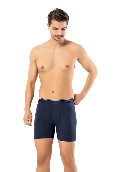 ERDEM İÇ GİYİM Erdem Navy Blue Cotton Elastane Long Boxer 1470