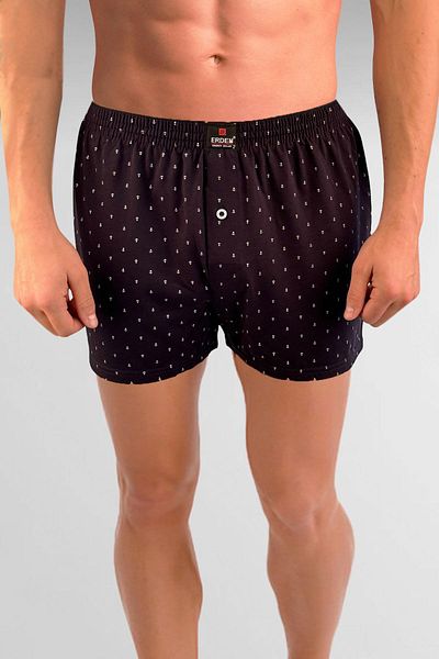 ERDEM İÇ GİYİM Erdem Navy Blue μοτίβο χτενισμένο βαμβακερό μπόξερ - 1400YKCP