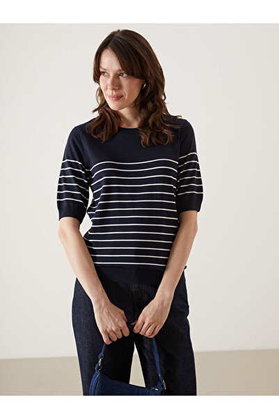 LC Waikiki Rmz Gi̇yi̇m Farkiyla Zero Roba Collar Striped Women's Knitwear Swe...