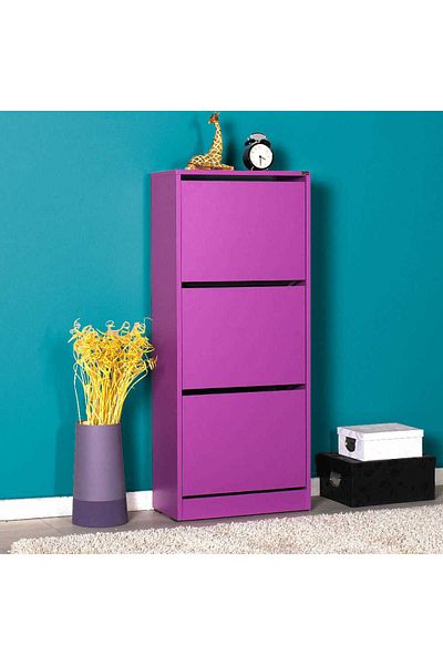 Adore Pantofar Adore Slim, 3 compartimente, capacitate 12 perechi incaltaminte, 51 x 119 x 26 cm - Mov