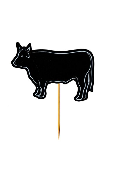 MT Ahşap Çubuklu Siyah PVC Yaz-Sil İnek Figürlü Fiyat Etiketi 8x12 cm 10'lu Pk.