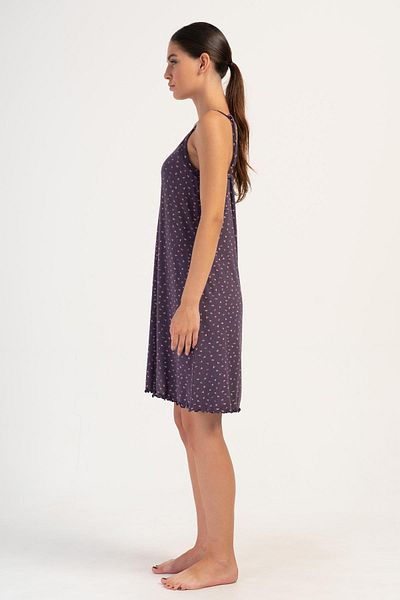 VİENETTA Women's Thin Straps Purple Nightgown C5T1N0O404