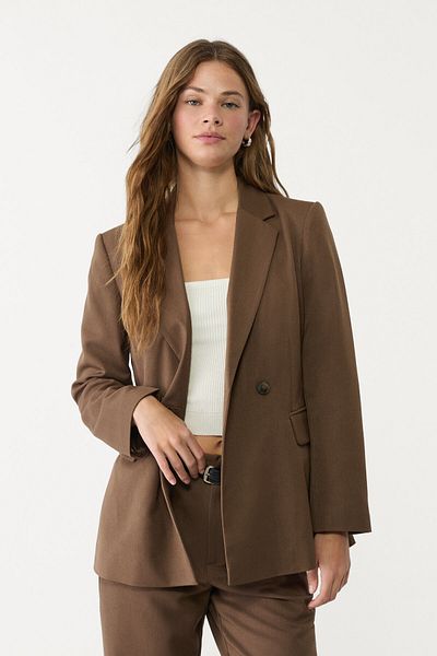 Stradivarius سترة ضيقة مزدوجة الصدر