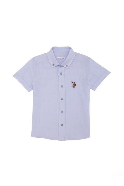 U.S. Polo Assn. Светлосиня риза с къс ръкав за момче - 50262967 -Vr003
