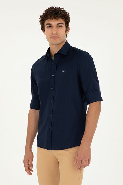 U.S. Polo Assn. Мъжка тъмносиня риза с дълъг ръкав, базова 50282613-VR033