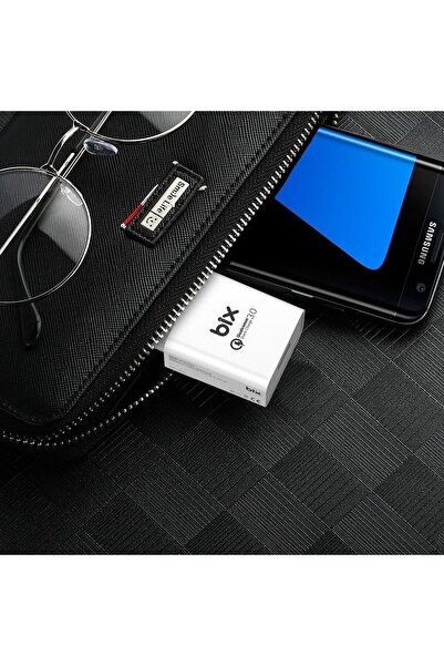 Bix Bx-m18qta 18w Qualcomm 3.0 Hızlı Şarj Adaptörü Ve Micro Usb Şarj Kablosu 1 Metre