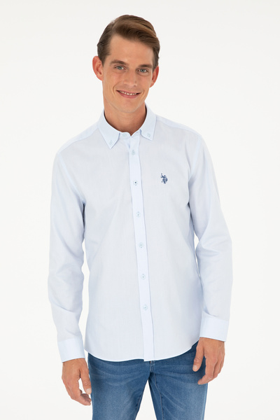 U.S. Polo Assn. Light Blue Men's Basic Shirt - Long Sleeve 50282614 -vr003