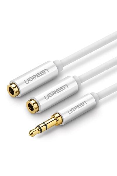Ugreen 3.5mm Aux Stereo Kulaklık Çoklayıcı Kablo Beyaz