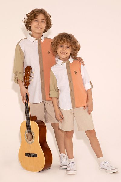 U.S. Polo Assn. Риза с дълъг ръкав Salmon за момче 50283887 -Vr047