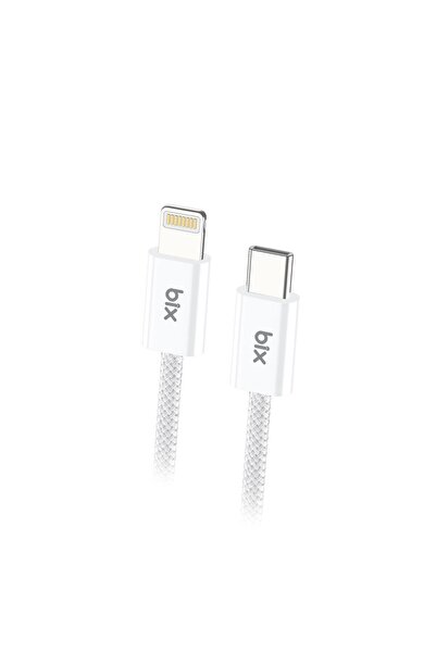 shop Bx03cl 27w Type-c To Lightning Iphone Örgülü Data Ve Şarj Kablosu Beyaz ...
