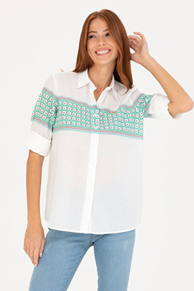 U.S. Polo Assn. Γυναικείο μακρυμάνικο πουκάμισο Aqua Green 50264898 -VR083