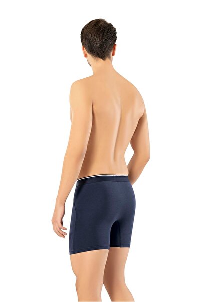 ERDEM İÇ GİYİM Erdem Navy Blue 3-Pack Cotton Elastane Long Boxers 1470