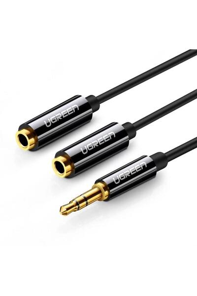 Ugreen 3.5mm Aux Stereo Kulaklık Çoklayıcı Kablo Siyah