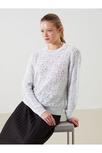 LC Waikiki Lcw Crew Neck Openwork Women's Knitwear Sweater Fast Fashion