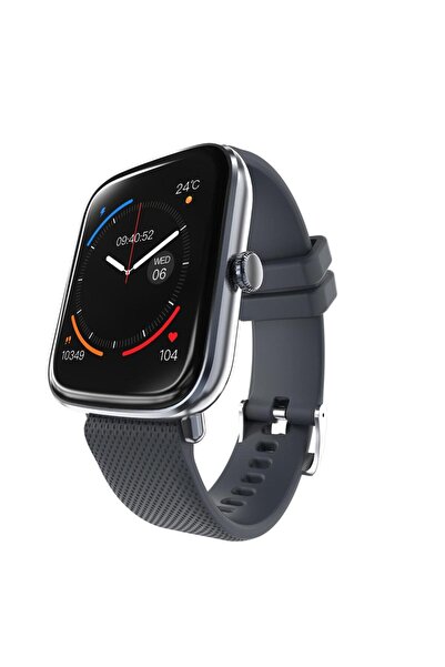 HiFuture Zone Bluetooth 5.0 Ip68 Su Geçirmez 1.69 Inç Nabız Spor Kan Oksijen Takibi 43mm Akıllı Saat Gri