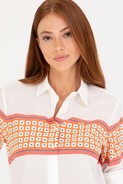 U.S. Polo Assn. Cămașă cu mânecă lungă Salmon pentru femei 50264898-VR047