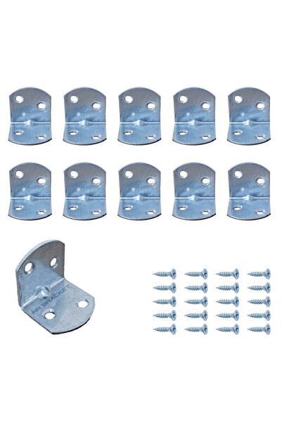 MR.BRACKET 10 ad. L Demir Gönye Köşebent 3x3cm - Mobilya Dolap Raf Köşe Sabit...