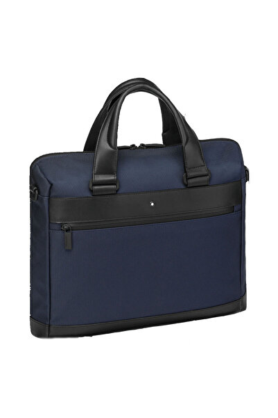 Montblanc Nightflight Slim Evrak Çantası Mavi Siyah 124144