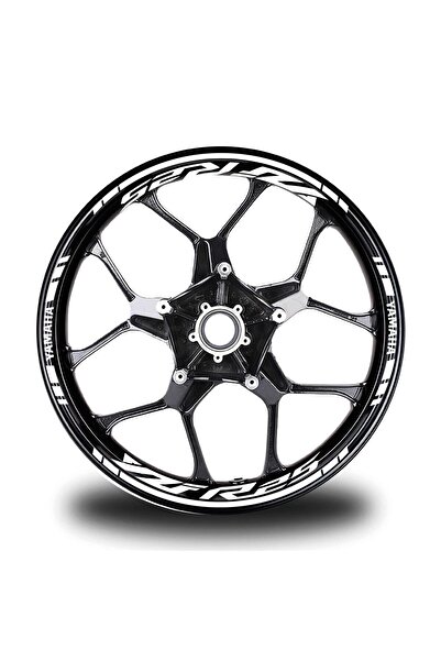habune Beyaz Yamaha Yzf R25 Takım Jant Sticker Etiket Su-Nem Dayanıklıı