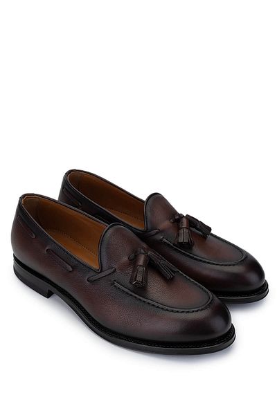 Franceschettı Franceschetti Men's Genuine Leather Brown Loafer Shoes