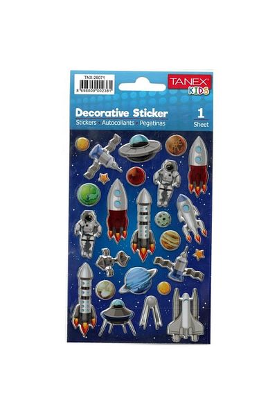 Tanex Space Series Kids Tnx-25071 Decorative Labels - 1 Piece