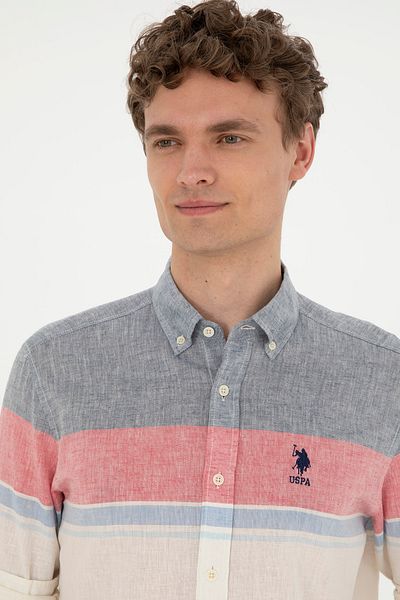 U.S. Polo Assn. Κόκκινο ανδρικό μακρυμάνικο πουκάμισο - 50283691 -vr030