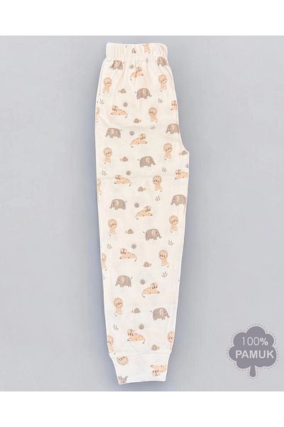 babymiss Long Sleeve Elephant and Lion Patterned Children's Pajamas Set