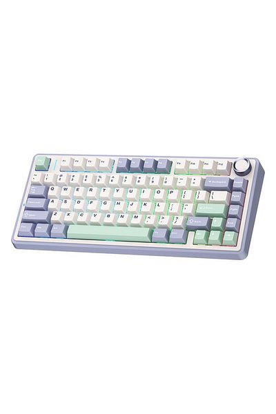 Aula F75 Mechanical Rgb Tkl Gray Switch Wireless Macro Hot Swap Keyboard Pastel