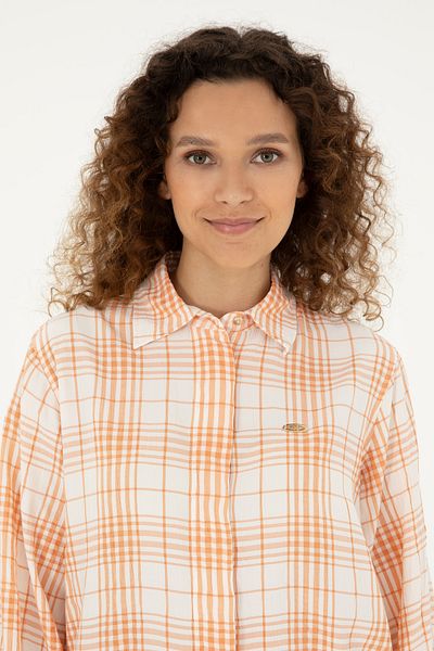 U.S. Polo Assn. Cămașă tunică cu mânecă lungă somon pentru femei 50288652-VR047