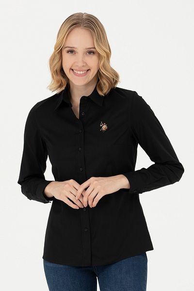 U.S. Polo Assn. Γυναικείο μαύρο μακρυμάνικο πουκάμισο Basic 50271268-VR046