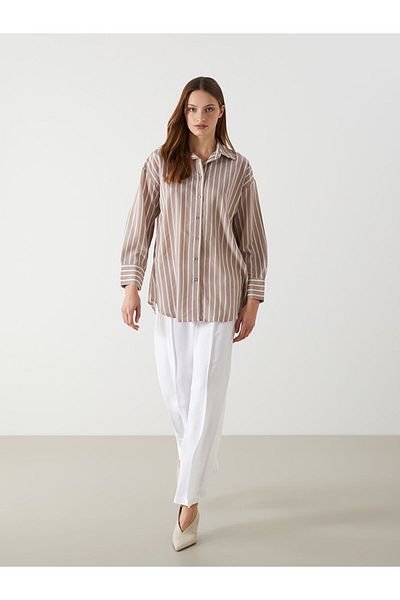 LC Waikiki New Season Striped Oversize Women's Shirt Tunic - S5L970Z8
