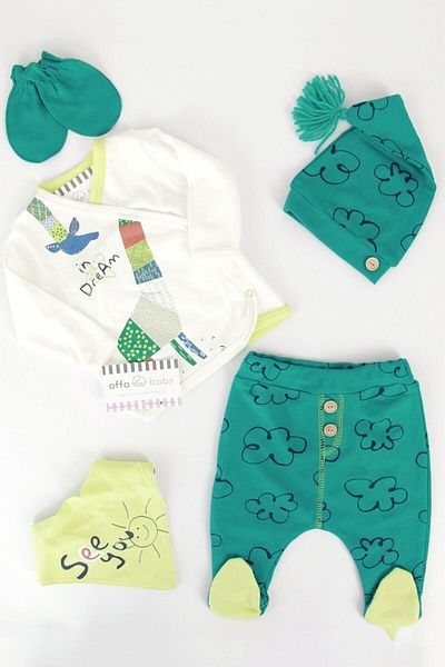 İmaj Baby Boy Origami with Green Giraffe 5 Pieces Hospital Release