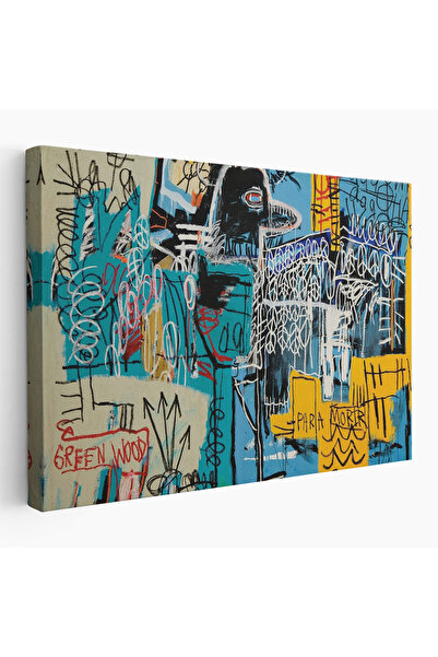 TESORİ TESSİLLİ Jean Michel Basquiat Mavi Kuş Kanvas Tablo-5060